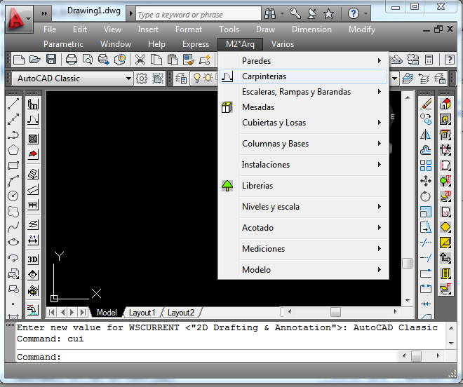 Instalacion de ventana visualizacion autocad